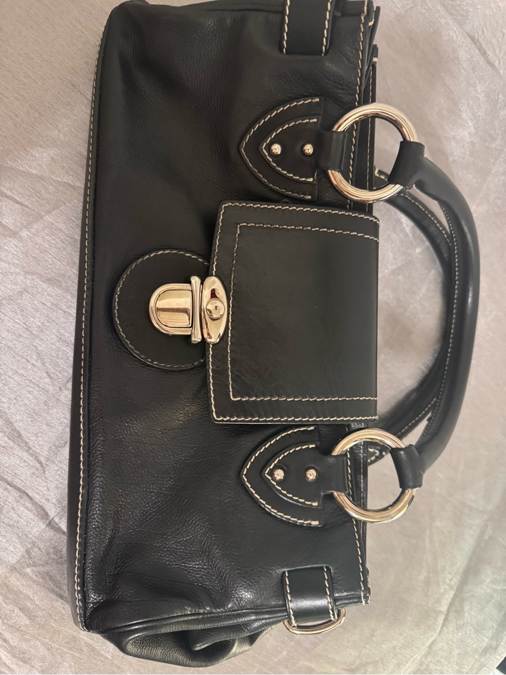 Marc Jacobs “ Daria”Black Leather Satchel with Silver Hardware - Picture 15 of 16